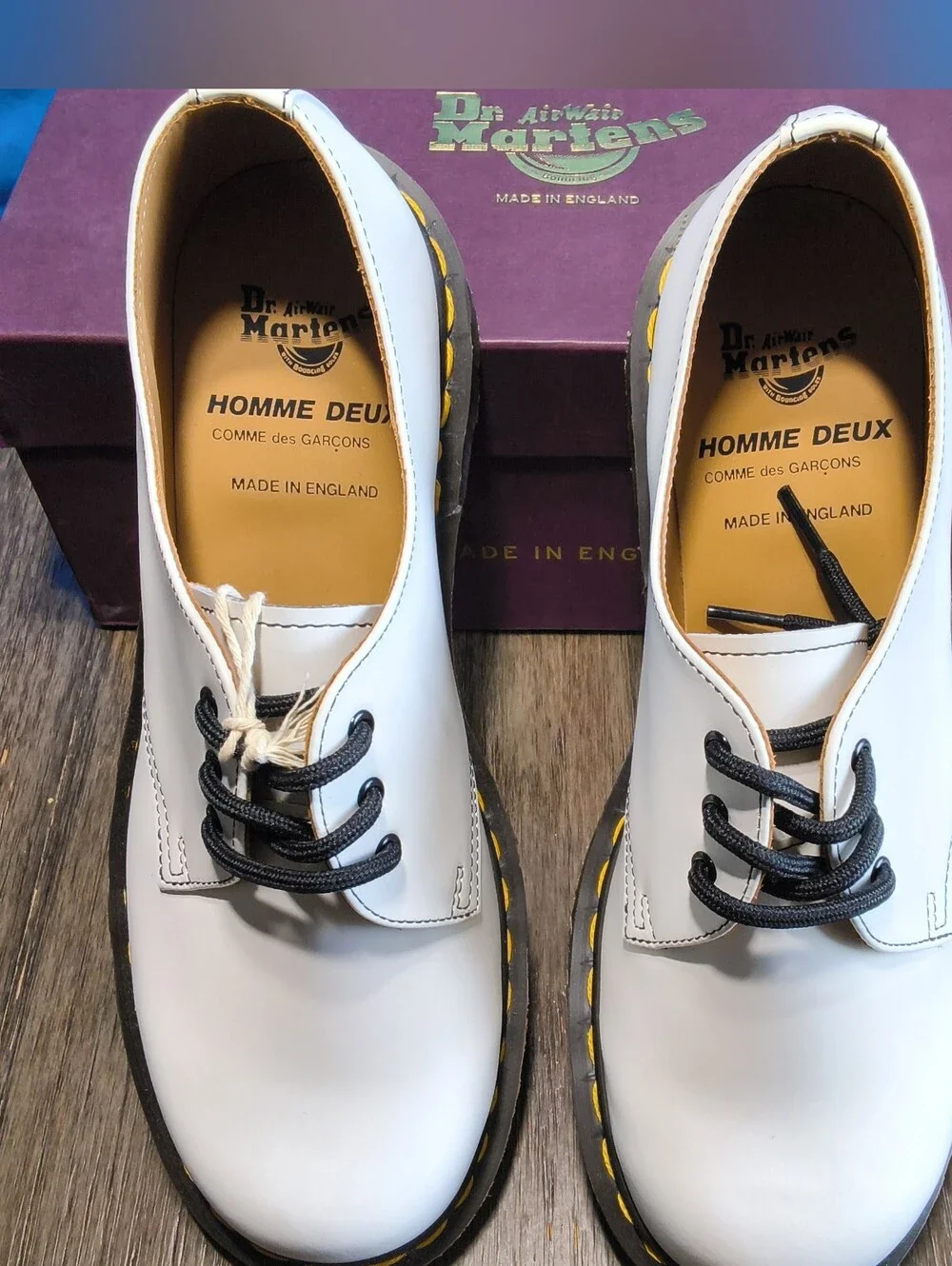 Dr. Martens x Comme des Garcons CDG 1461 White Shoes Unisex Mens 9 Women's 10
